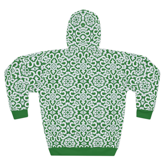 8404 Unisex Adult's "elegant Mosaic" Fashion Pullover Hoodie in Green