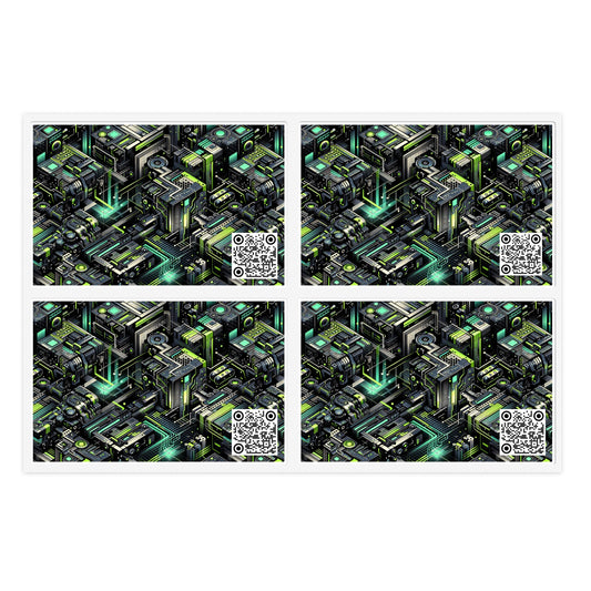 Tech-Infused Graphics Tech-Forward Streetwear Sticker Sheets - 8404 Design-47