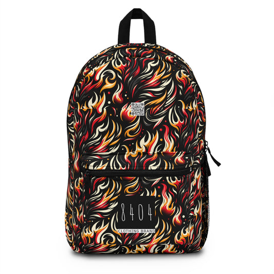 Fire & Flames Bold Streetwear Statement Backpack - 8404 Design-60