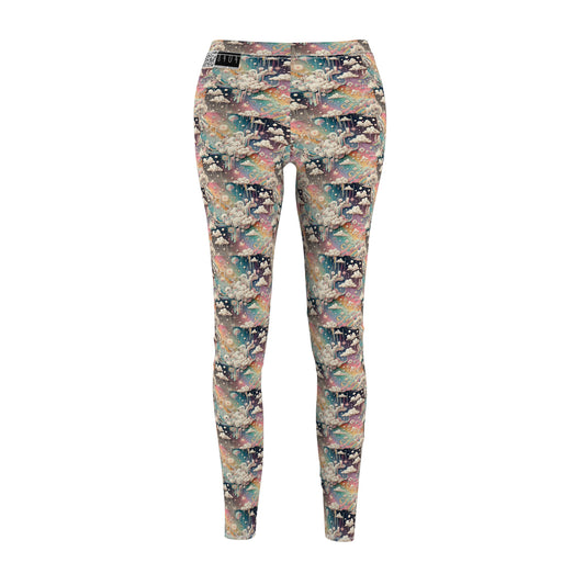Digital Dreamland Whimsical and Nostalgic Streetwear With a Digital Twist Women's Cut & Sew Casual Leggings - 8404 Design-52