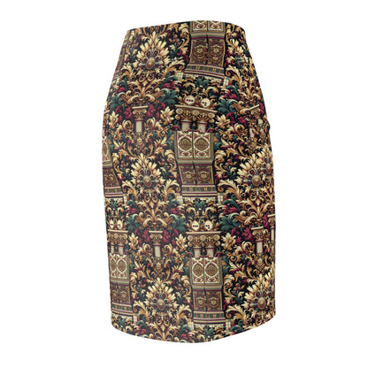Digital Renaissance Modern Baroque Fusion Women's Pencil Skirt - 8404 Design-57