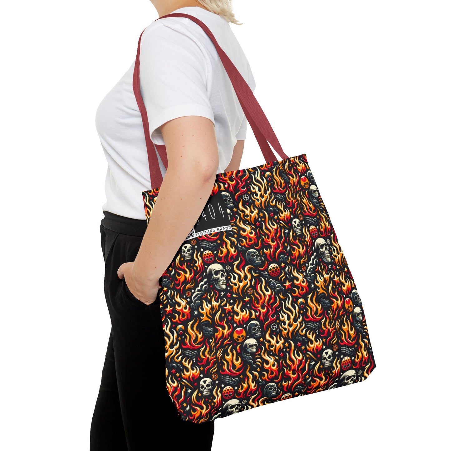 Flame Graphics Maximalist Streetwear Tote Bag - 8404 Design-76