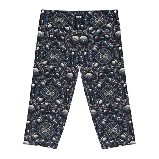 Tech Astronaut Tech-Forward Streetwear Meets Space Exploration Women's Capri Leggings - 8404 Design-46