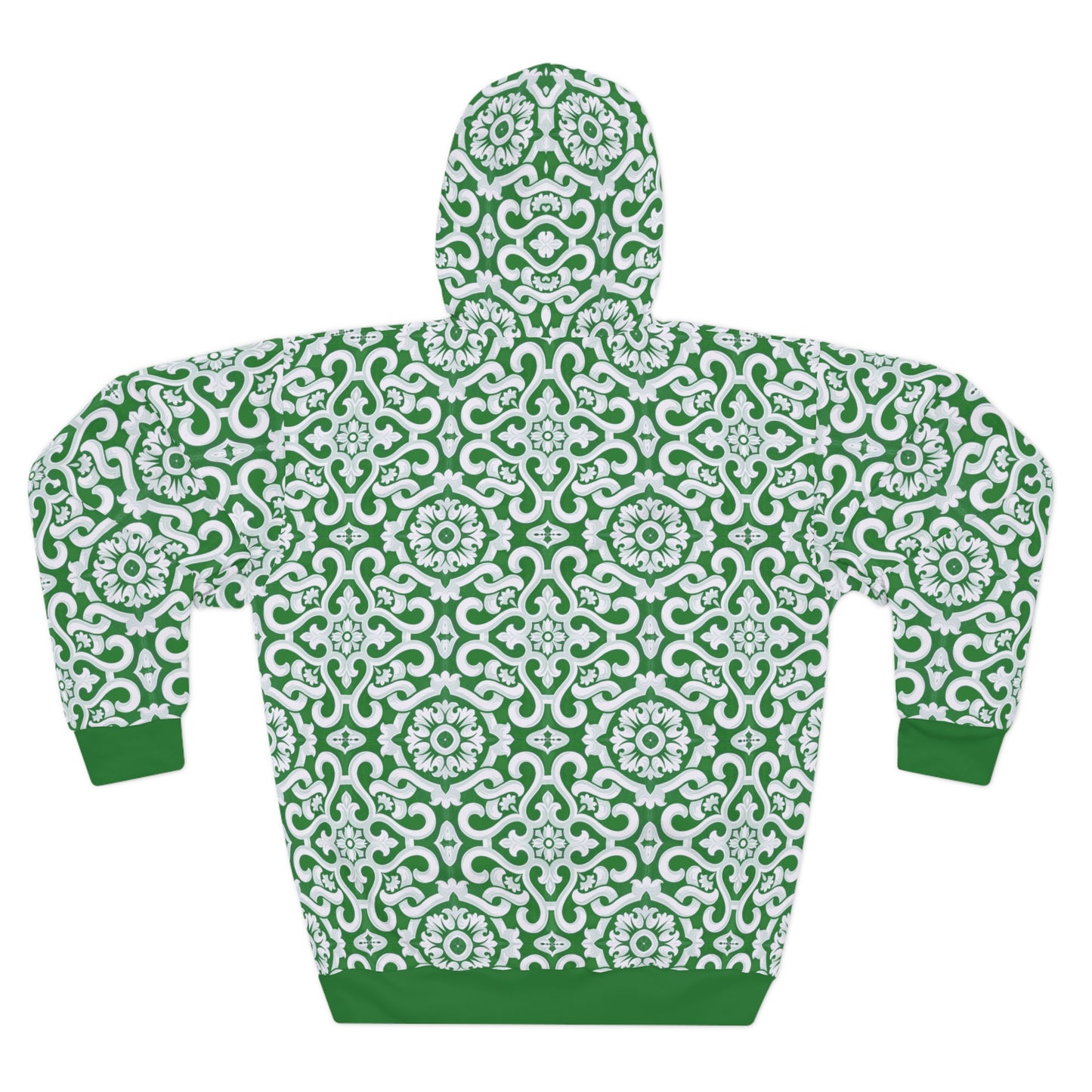 8404 Unisex Adult's "Elegant Mosaic" Fashion Pullover Hoodie in Green