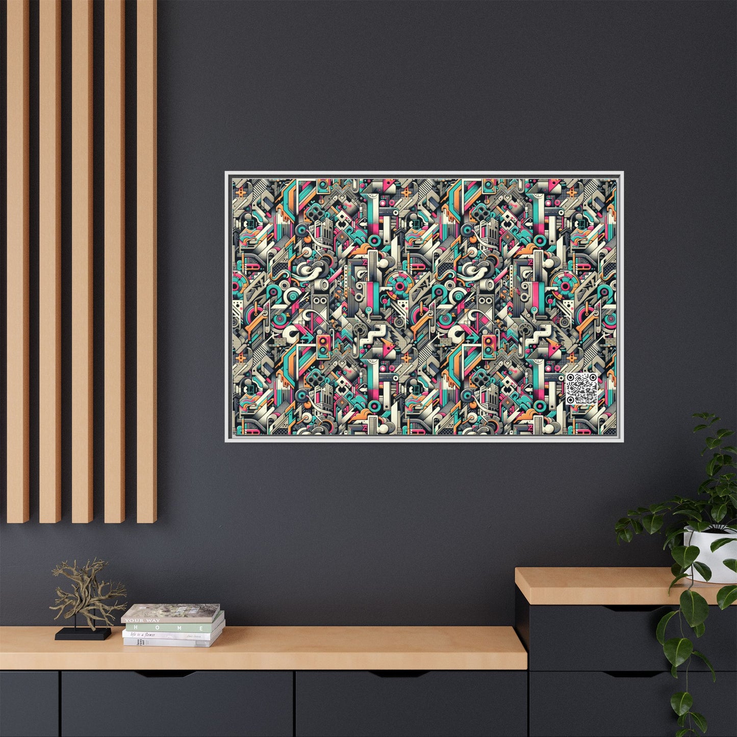 Digital Street Art Urban Street Style Matte Canvas, Framed (multi-color) - 8404 Design-74 A