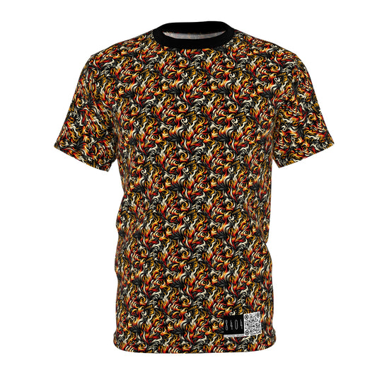 Fire & Flames Bold Streetwear Statement Unisex Cut & Sew Tee - 8404 Design-55