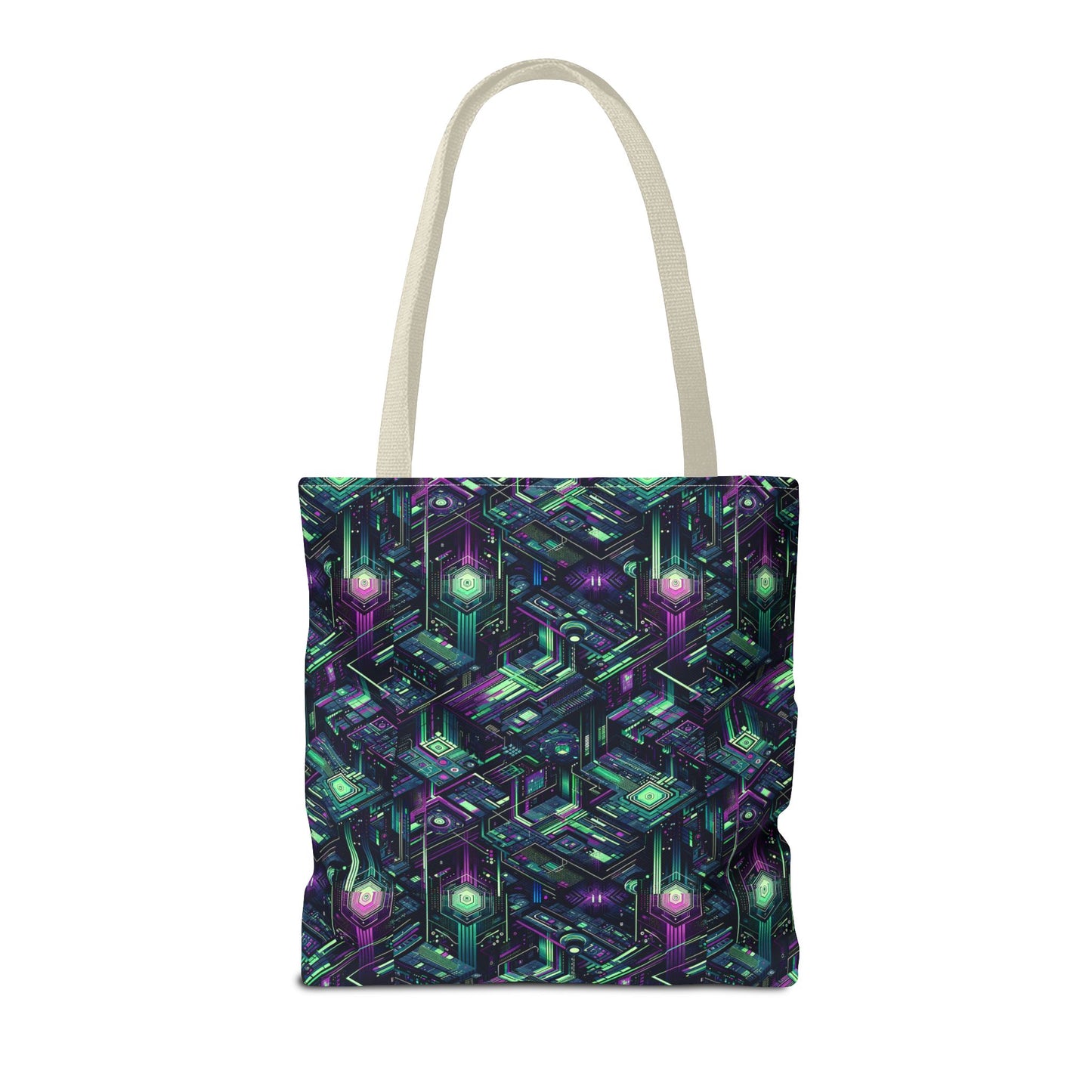 Tech Noir Aesthetics Tech-Forward Urban Dystopia Tote Bag - 8404 Design-43