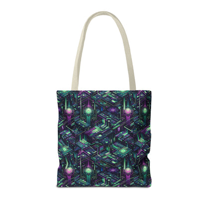 Tech Noir Aesthetics Tech-Forward Urban Dystopia Tote Bag - 8404 Design-43