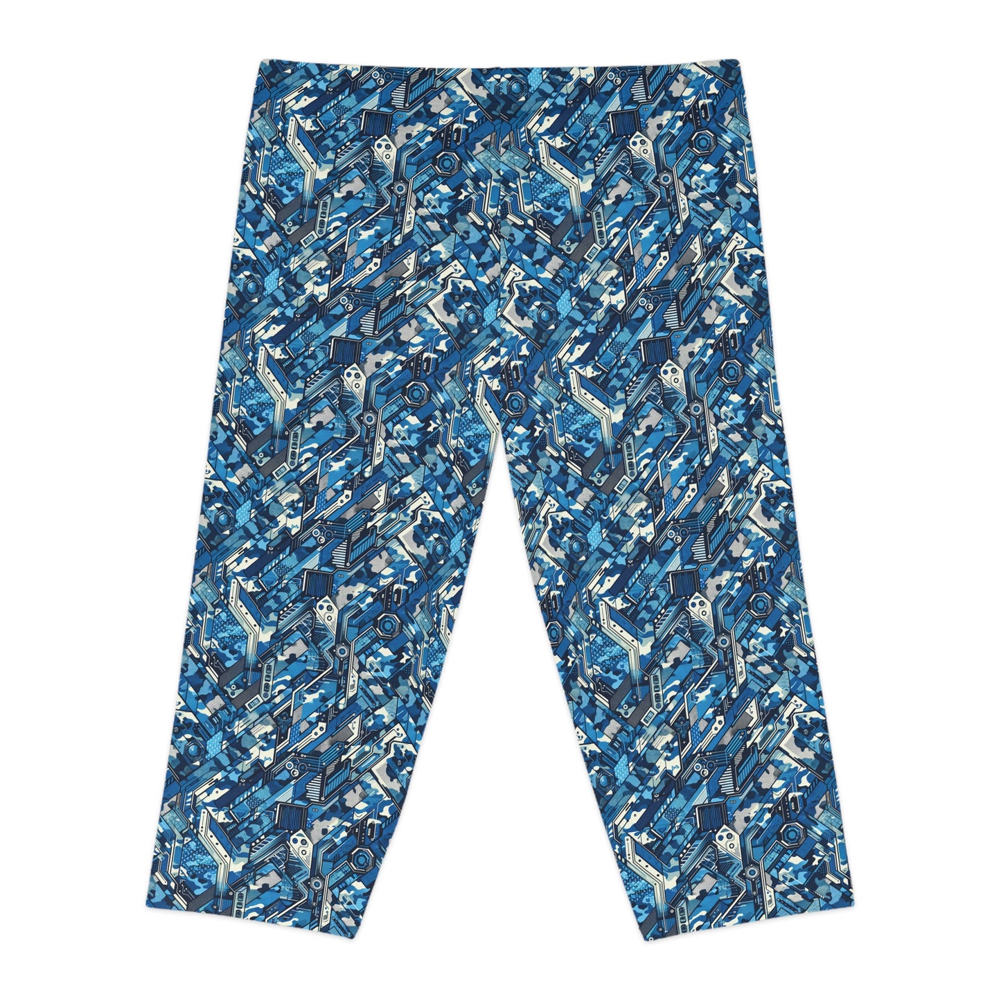 Tech Urban Camo Tech-Forward Streetwear With a Futuristic Military Edge Women's Capri Leggings - 8404 Design-39