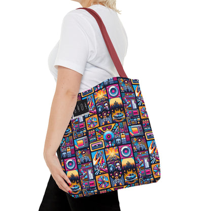 Digital Pop Culture Mashup Maximalist Pop Tote Bag - 8404 Design-52