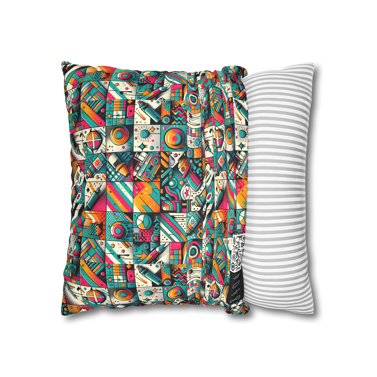 Graffiti Fusion Modern Street Art Fusion Faux Suede Square Pillowcase - 8404 Design-58