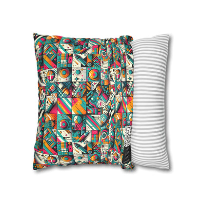 Graffiti Fusion Modern Street Art Fusion Faux Suede Square Pillowcase - 8404 Design-58