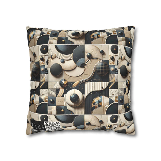 Tech-forward Luxe Streetwear Tech Luxe Fusion Faux Suede Square Pillowcase - 8404 Design-71