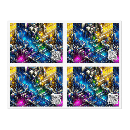 Tech Art Fusion Tech-Forward Streetwear Sticker Sheets - 8404 Design-45