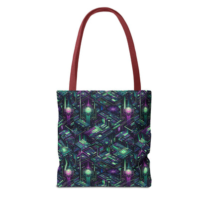 Tech Noir Aesthetics Tech-Forward Urban Dystopia Tote Bag - 8404 Design-43