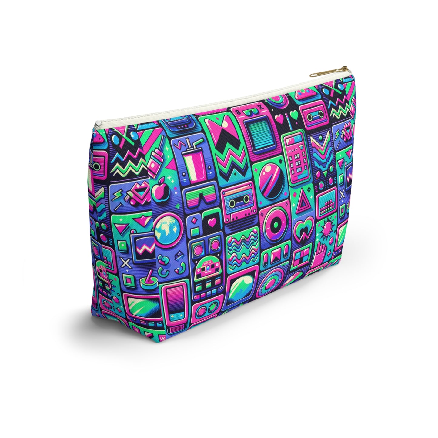 Neon Retro Revival Retro Futurism Accessory Pouch W T-bottom - 8404 Design-60