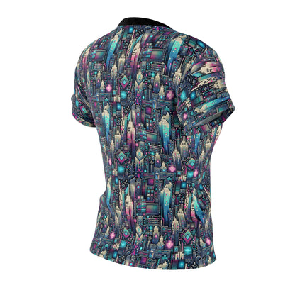 Digital Renaissance Tech-Forward Maximalism Women's Cut & Sew Tee - 8404 Design-56