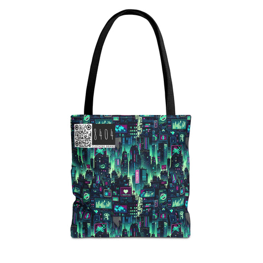 Tech Noir Graphics Futuristic Cyberpunk Tote Bag - 8404 Design-52