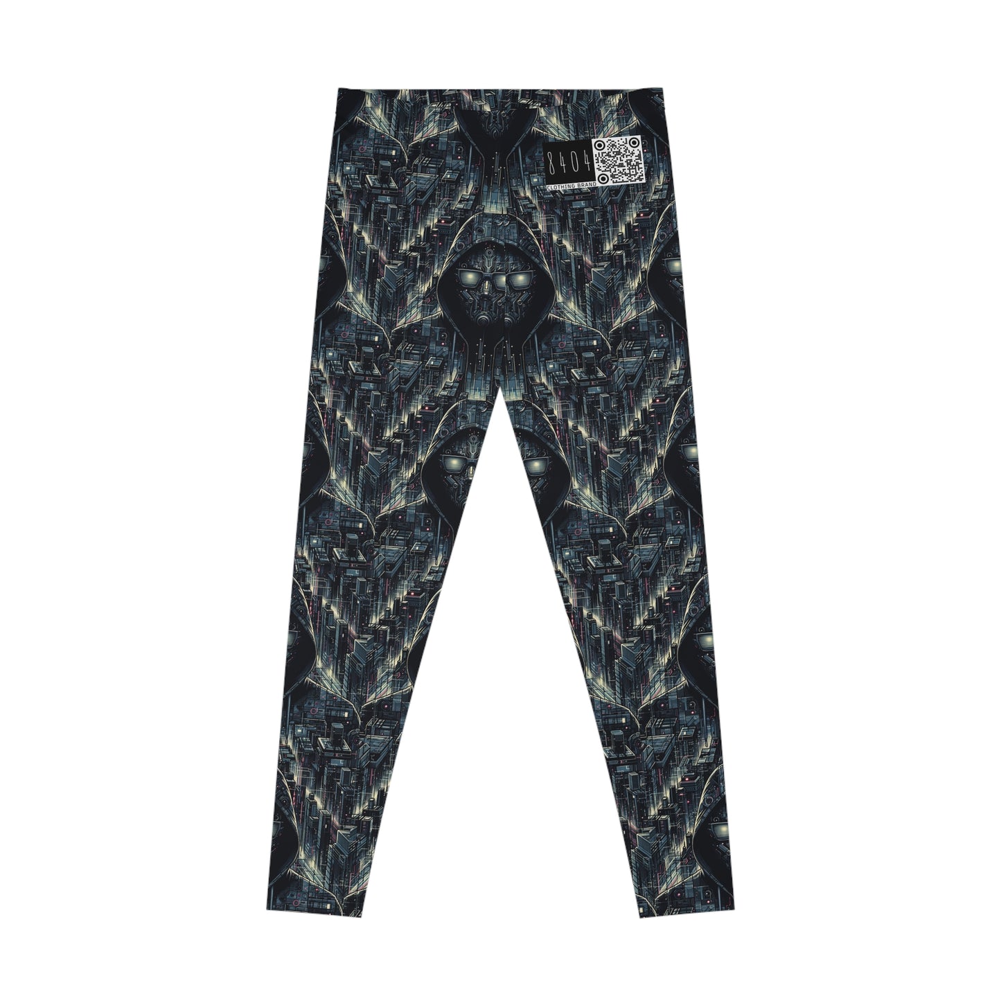 Tech Noir Aesthetics Sleek Tech Streetwear Stretch Leggings - 8404 Design-56
