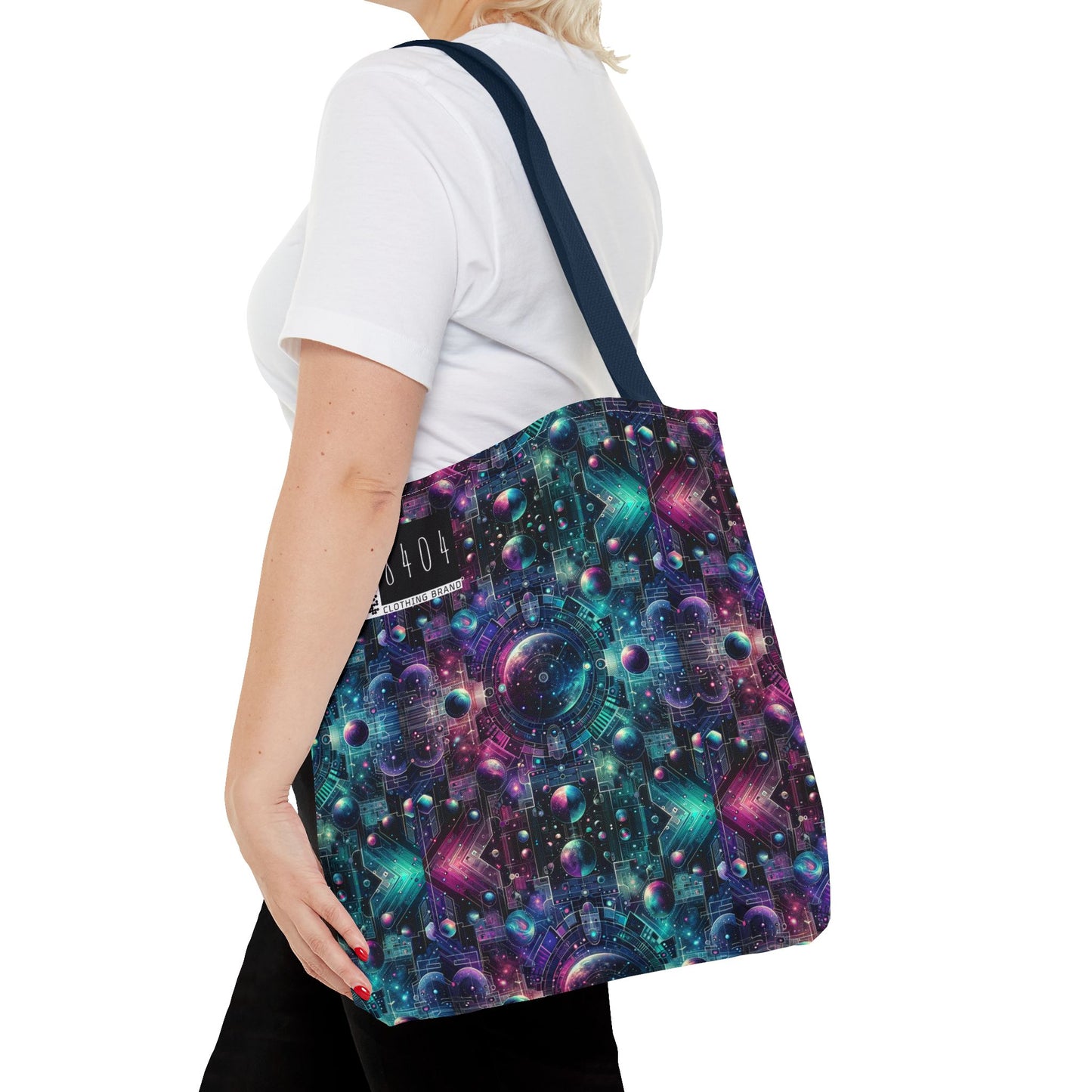 Galactic Hues Tech-Forward Cosmic Fusion Tote Bag - 8404 Design-59