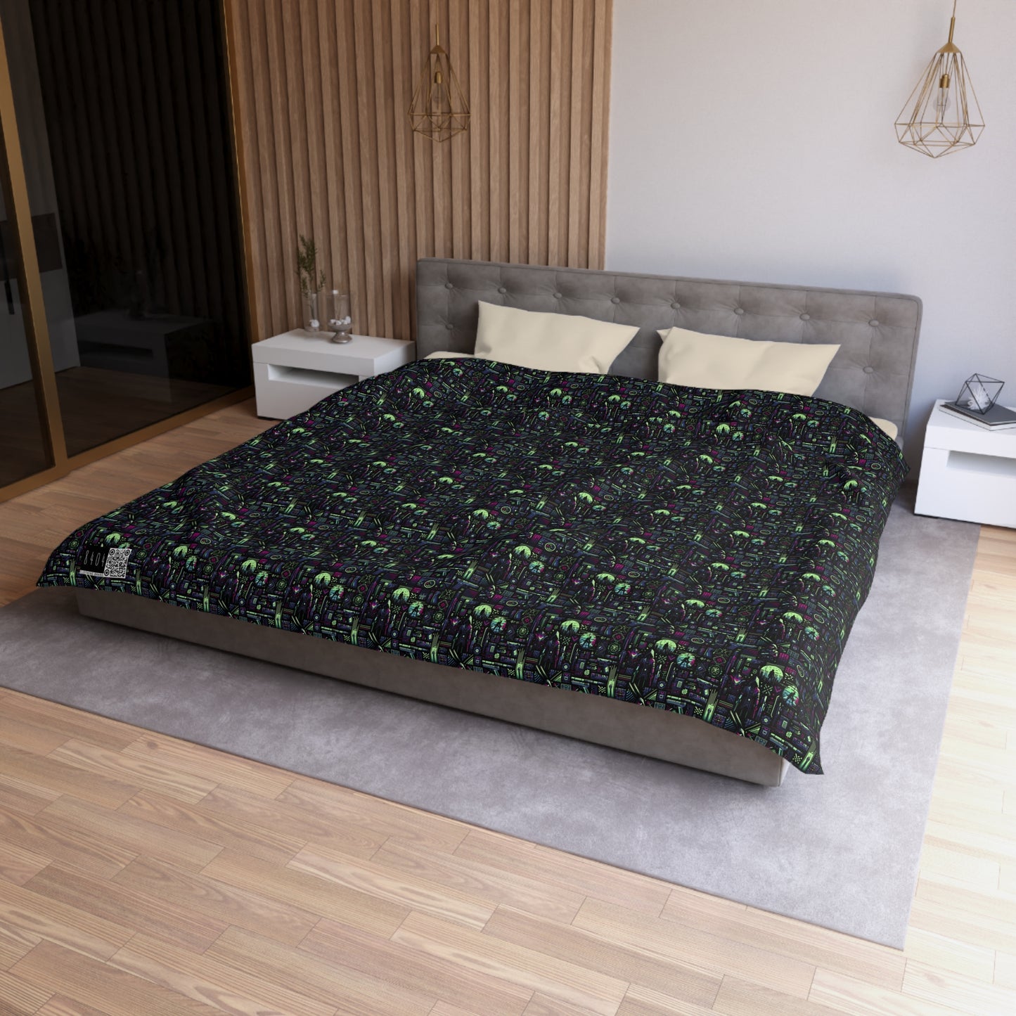 Tech Noir Futuristic Cyberpunk Microfiber Duvet Cover - 8404 Design-63
