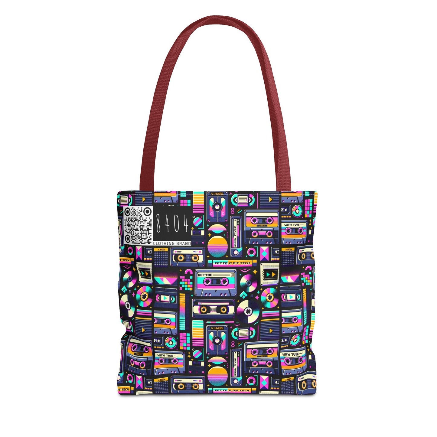 Digital Nostalgia Tech-Inspired Retro Fusion Tote Bag - 8404 Design-48