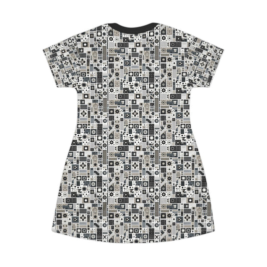 Digital Minimalism Minimalist Tech T-Shirt Dress - 8404 Design-45