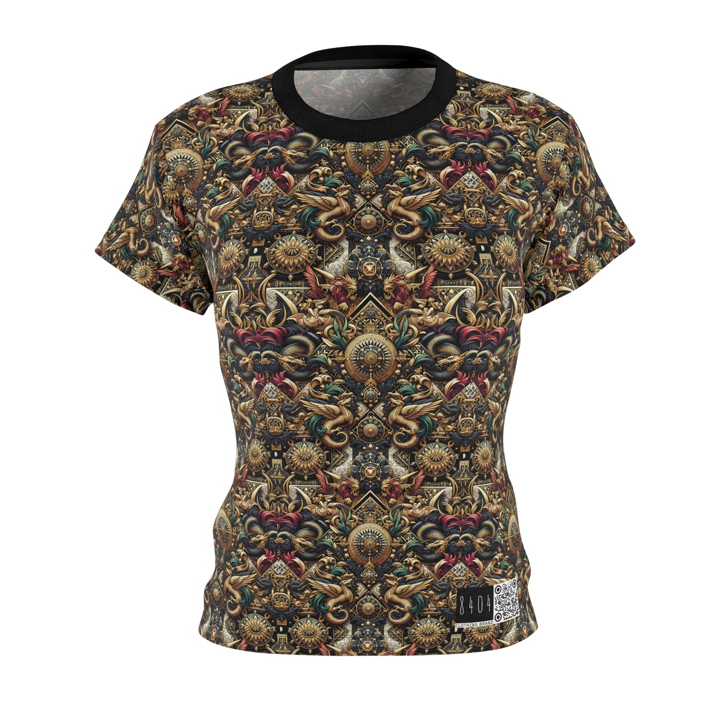 Digital Renaissance Luxurious Streetwear Inspired By Classical Art With a Modern Twist Women's Cut & Sew Tee - 8404 Design-76