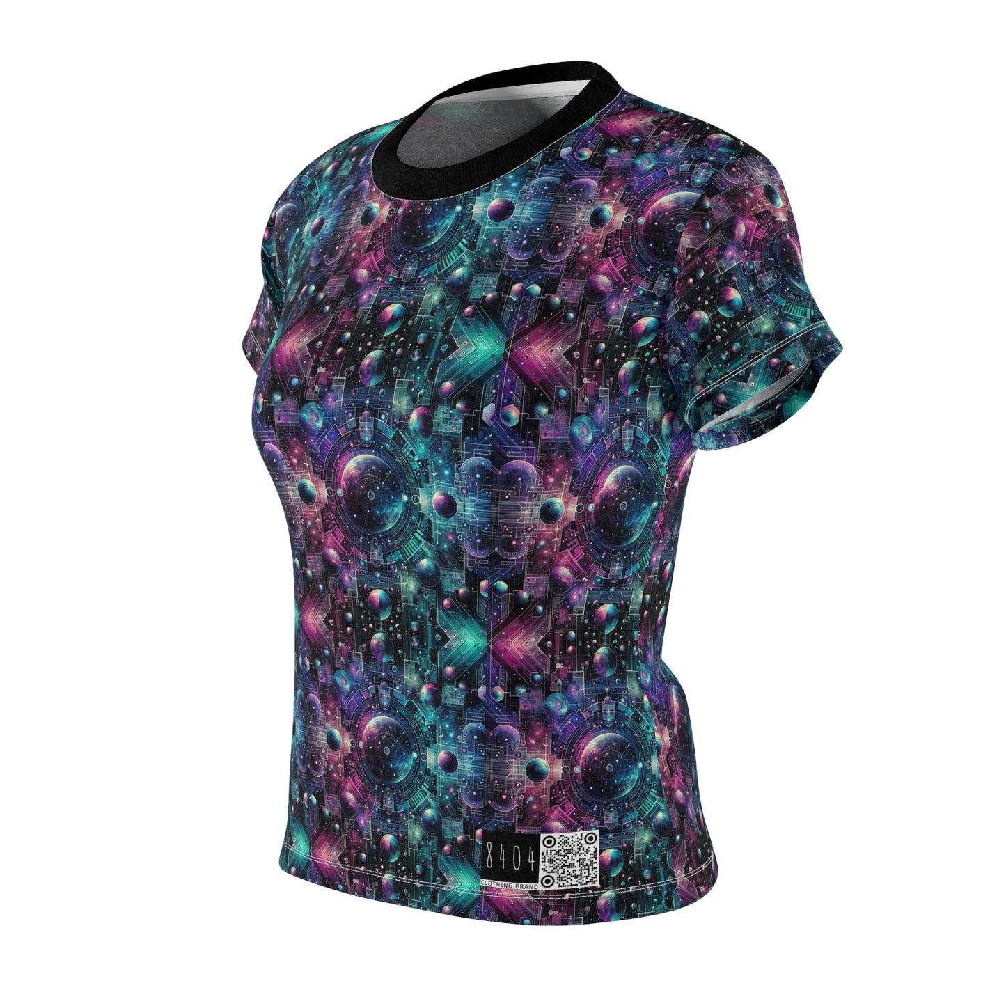 Galactic Hues Tech-Forward Cosmic Fusion Women's Cut & Sew Tee - 8404 Design-59
