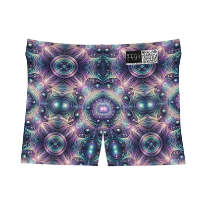 Iridescent Tech Fusion Tech-Forward Streetwear Women's Shorts - 8404 Design-61