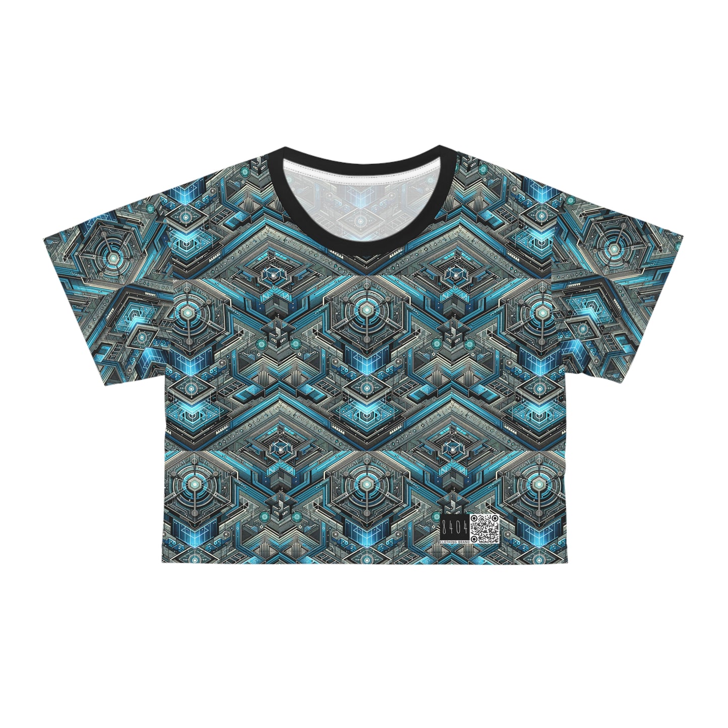 Tech-Infused Futurism Sleek Tech Edge Crop Tee - 8404 Design-49