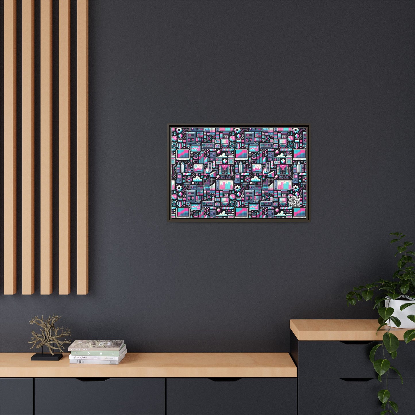 Digital Rebellion Youthful Streetwear with a Rebellious Digital Twist Matte Canvas, Framed (multi-color) - 8404 Design-71 A