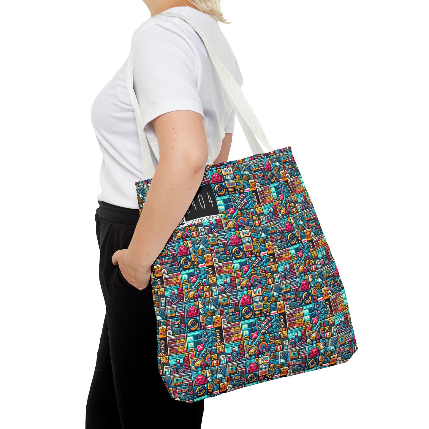 Digital Pop Culture Mashup Maximalist Pop Tote Bag - 8404 Design-47