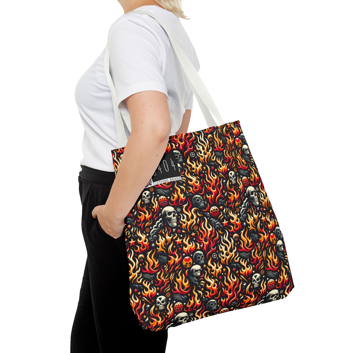 Flame Graphics Maximalist Streetwear Tote Bag - 8404 Design-76