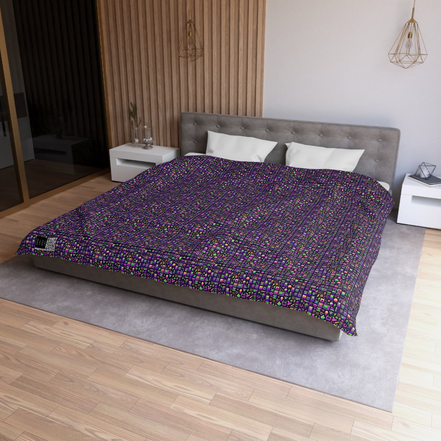 Digital Nostalgia Remix Modern Vintage Fusion Microfiber Duvet Cover - 8404 Design-49