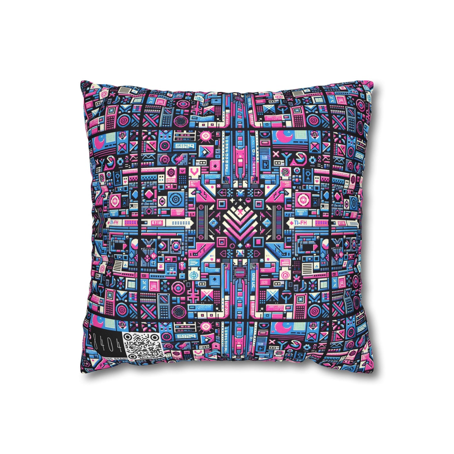 Digital Rebellion Youthful Streetwear with a Rebellious Digital Twist Spun Polyester Square Pillowcase - 8404 Design-65