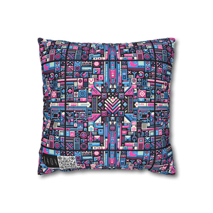Digital Rebellion Youthful Streetwear with a Rebellious Digital Twist Spun Polyester Square Pillowcase - 8404 Design-65