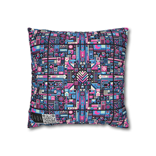 Digital Rebellion Youthful Streetwear with a Rebellious Digital Twist Spun Polyester Square Pillowcase - 8404 Design-65