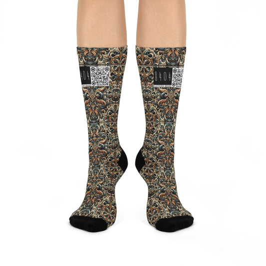Urban Renaissance Historical Fusion With Street Edge Cushioned Crew Socks - 8404 Design-59