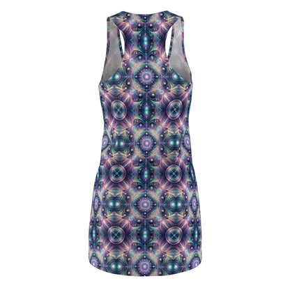 Iridescent Tech Fusion Tech-Forward Streetwear Women's Cut & Sew Racerback Dress - 8404 Design-61