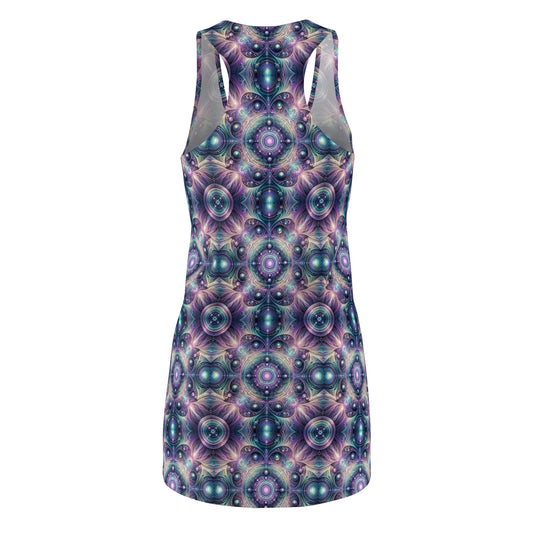 Iridescent Tech Fusion Tech-Forward Streetwear Women's Cut & Sew Racerback Dress - 8404 Design-61