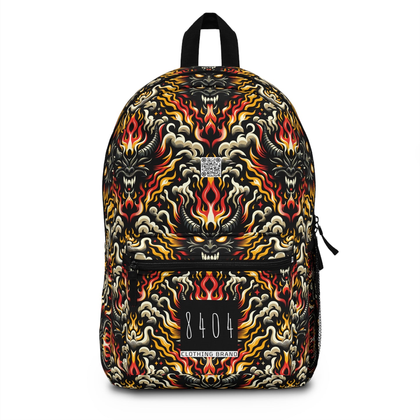 Flame Graphics Maximalist Streetwear Backpack - 8404 Design-59