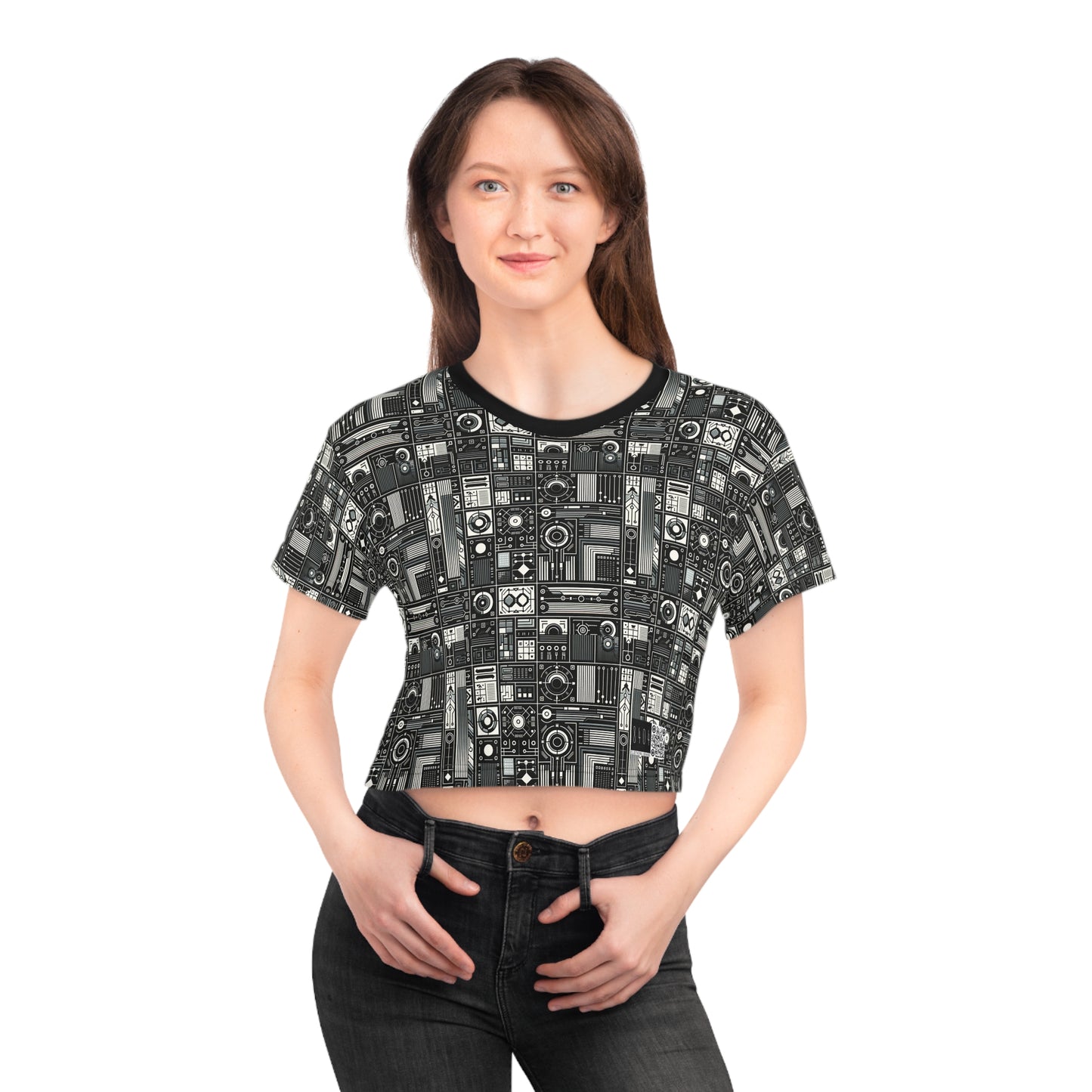 Digital Minimalism Minimalist Tech Crop Tee - 8404 Design-62