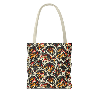 Fire & Flames Bold Streetwear Statement Tote Bag - 8404 Design-57