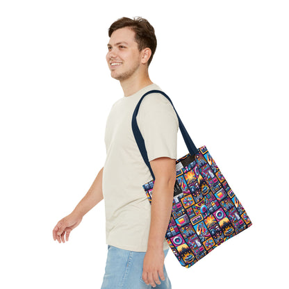 Digital Pop Culture Mashup Maximalist Pop Tote Bag - 8404 Design-52