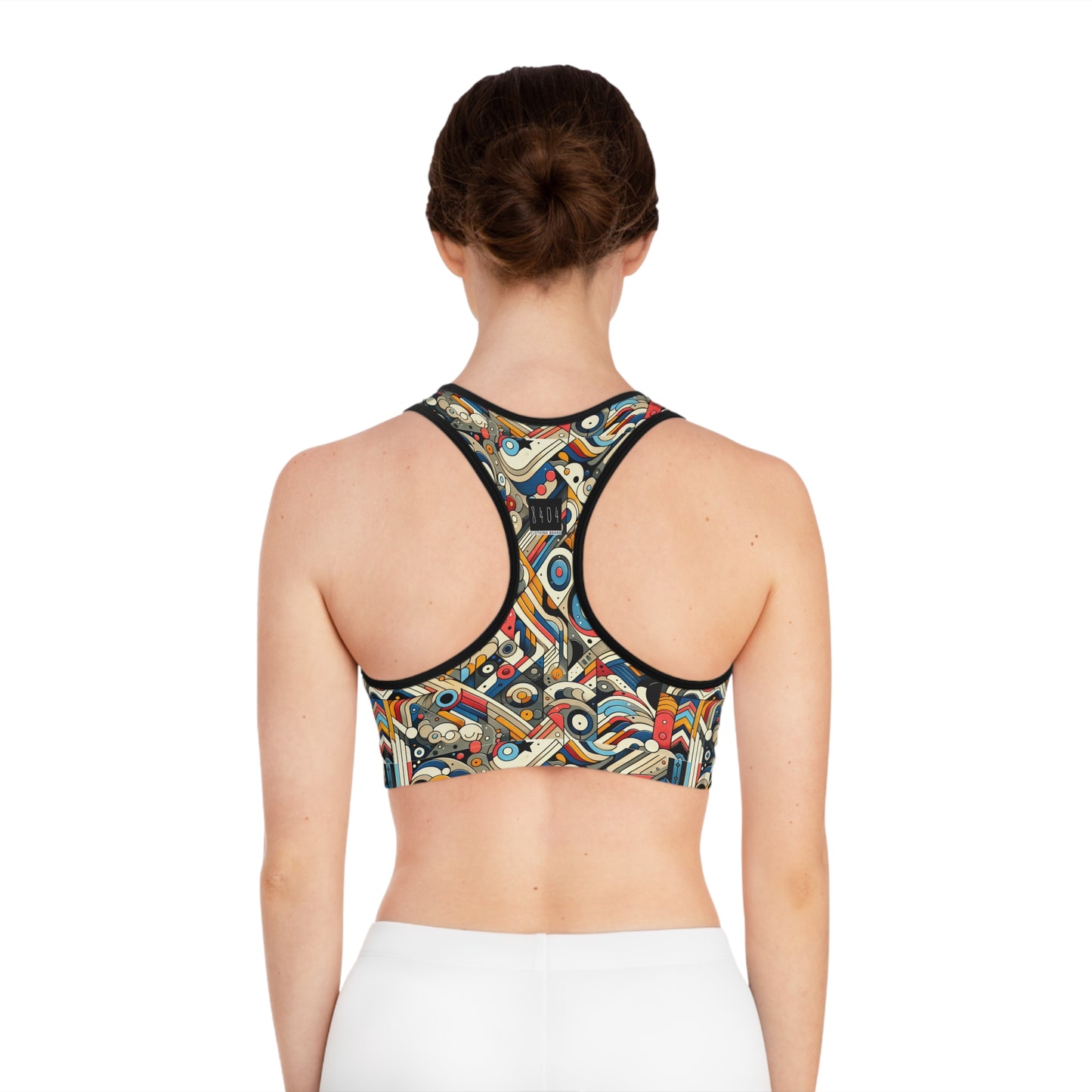 Abstract Graphic Art Modern Artistic Expression Sports Bra - 8404 Design-62