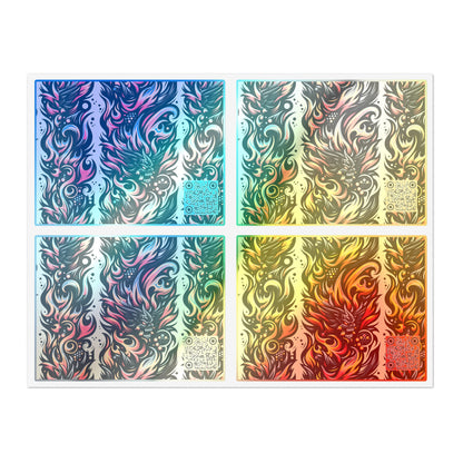 Flame Graphics Maximalist Streetwear Sticker Sheets - 8404 Design-65