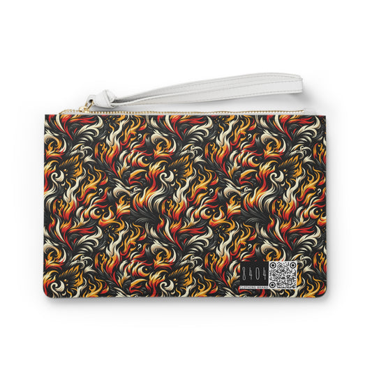 Fire & Flames Bold Streetwear Statement Clutch Bag - 8404 Design-55