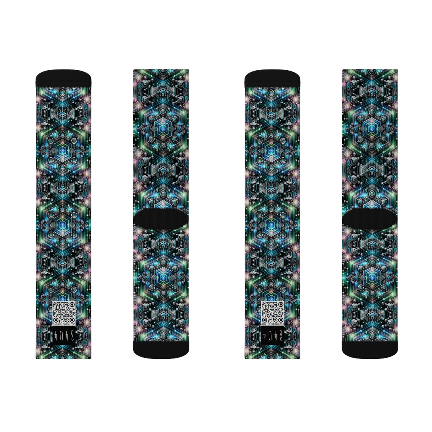 Tech-Infused Futurism Futuristic Tech Sublimation Socks - 8404 Design-63