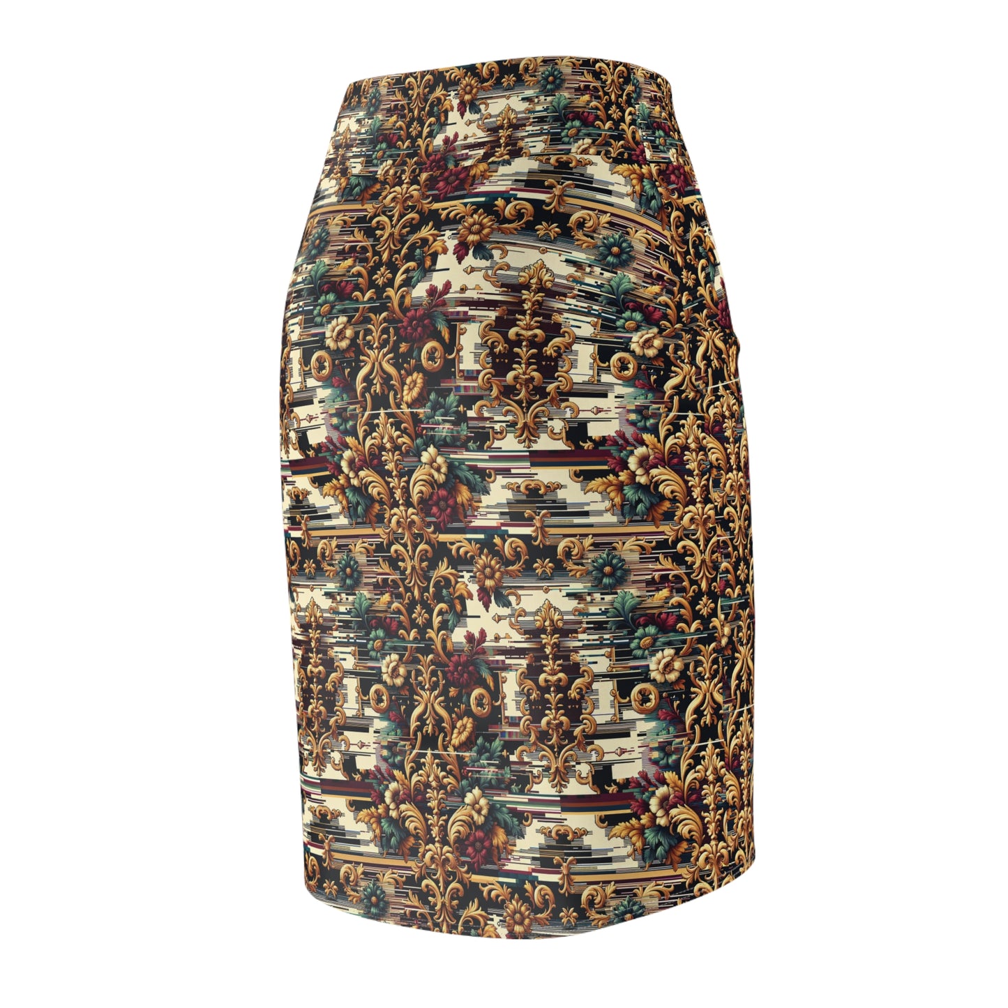 Digital Renaissance Modern Baroque Fusion Women's Pencil Skirt - 8404 Design-63